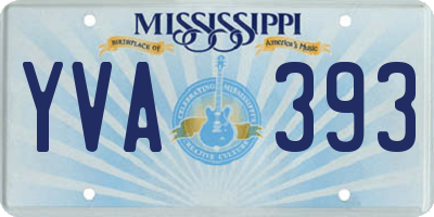 MS license plate YVA393