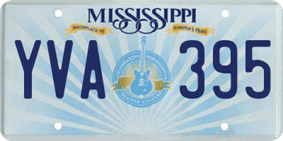 MS license plate YVA395
