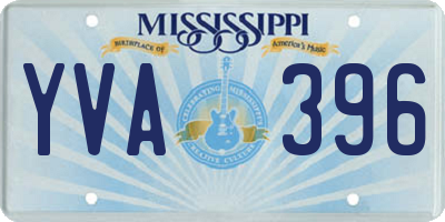 MS license plate YVA396