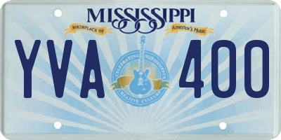 MS license plate YVA400