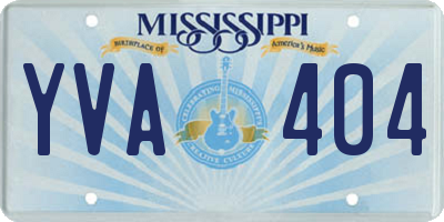 MS license plate YVA404