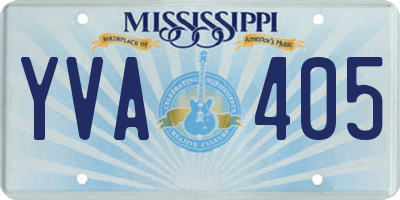 MS license plate YVA405