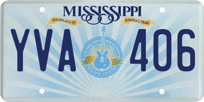 MS license plate YVA406