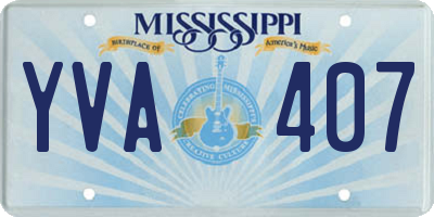 MS license plate YVA407