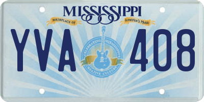 MS license plate YVA408
