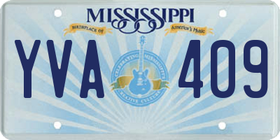 MS license plate YVA409
