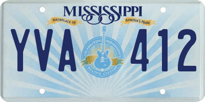 MS license plate YVA412