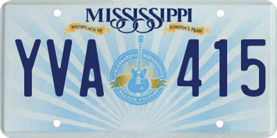 MS license plate YVA415