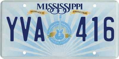 MS license plate YVA416