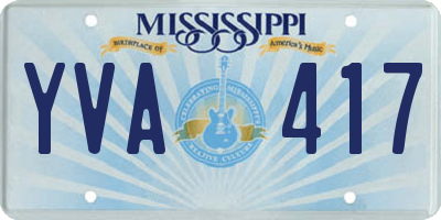 MS license plate YVA417
