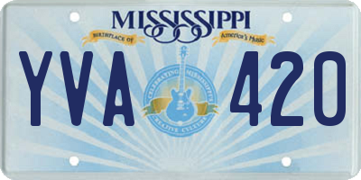 MS license plate YVA420