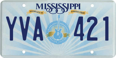 MS license plate YVA421