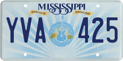 MS license plate YVA425