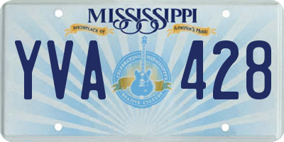 MS license plate YVA428