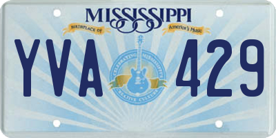 MS license plate YVA429