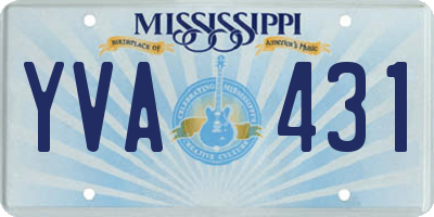 MS license plate YVA431
