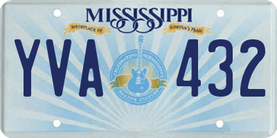 MS license plate YVA432
