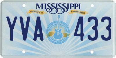 MS license plate YVA433