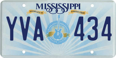 MS license plate YVA434