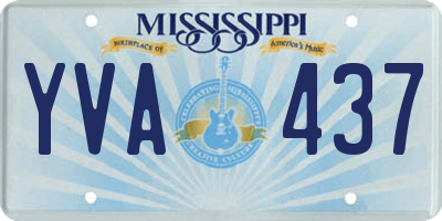 MS license plate YVA437