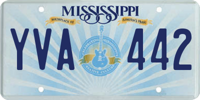 MS license plate YVA442