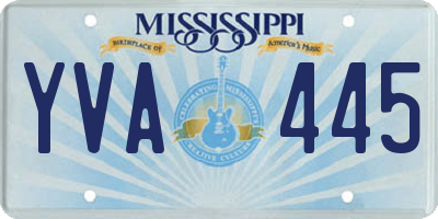 MS license plate YVA445