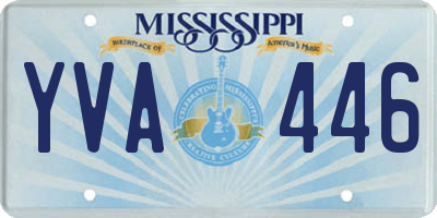 MS license plate YVA446