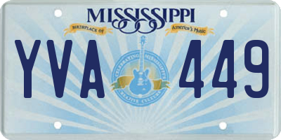 MS license plate YVA449