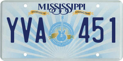 MS license plate YVA451