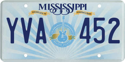 MS license plate YVA452