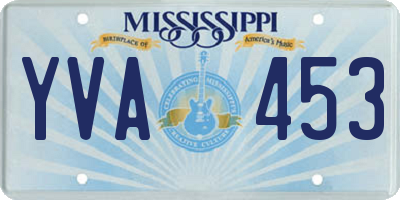 MS license plate YVA453