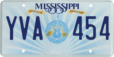 MS license plate YVA454