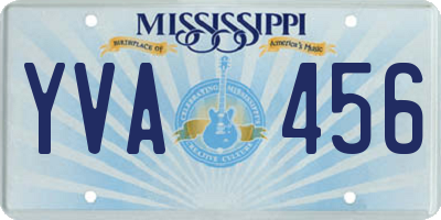 MS license plate YVA456