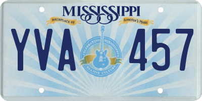 MS license plate YVA457