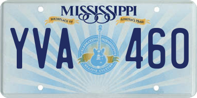 MS license plate YVA460