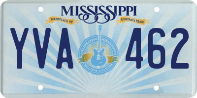 MS license plate YVA462