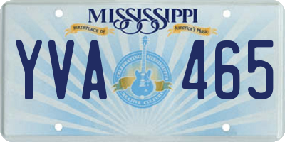 MS license plate YVA465