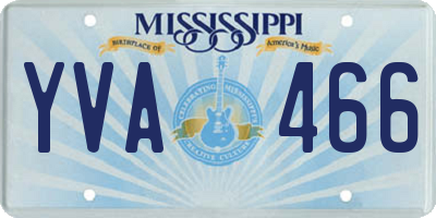 MS license plate YVA466