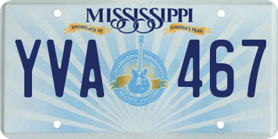 MS license plate YVA467