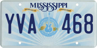 MS license plate YVA468