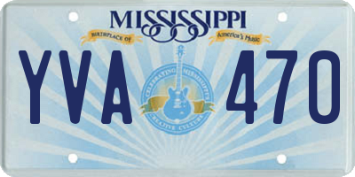 MS license plate YVA470