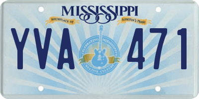 MS license plate YVA471