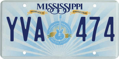 MS license plate YVA474