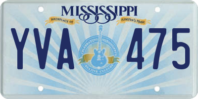 MS license plate YVA475