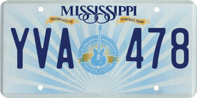 MS license plate YVA478