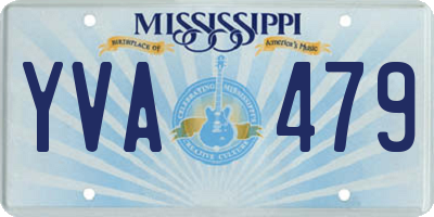 MS license plate YVA479