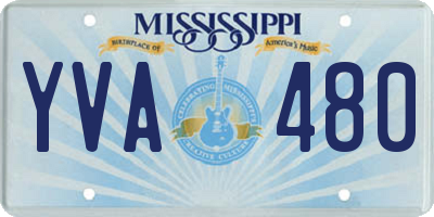 MS license plate YVA480