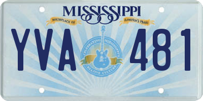 MS license plate YVA481