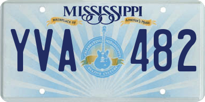 MS license plate YVA482