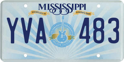 MS license plate YVA483